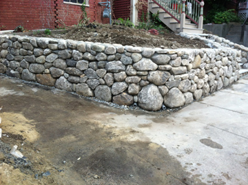 Marty Hardiman stone walls Somerville MA retaining wall stone masonry